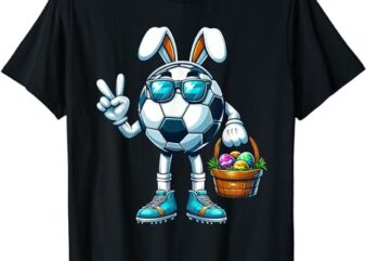 Funny Peace Sign Hand Soccer Kids Toddler Boys Easter Soccer T-Shirt