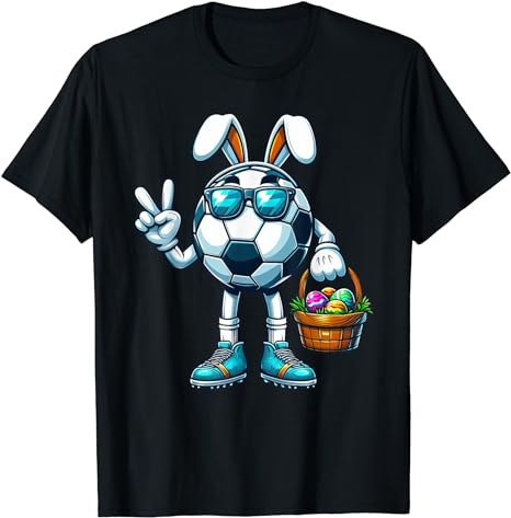 Funny Peace Sign Hand Soccer Kids Toddler Boys Easter Soccer T-Shirt