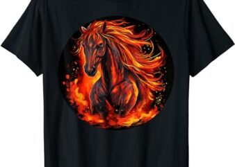 Funny burning horse outfit for horses flames lovers T-Shirt