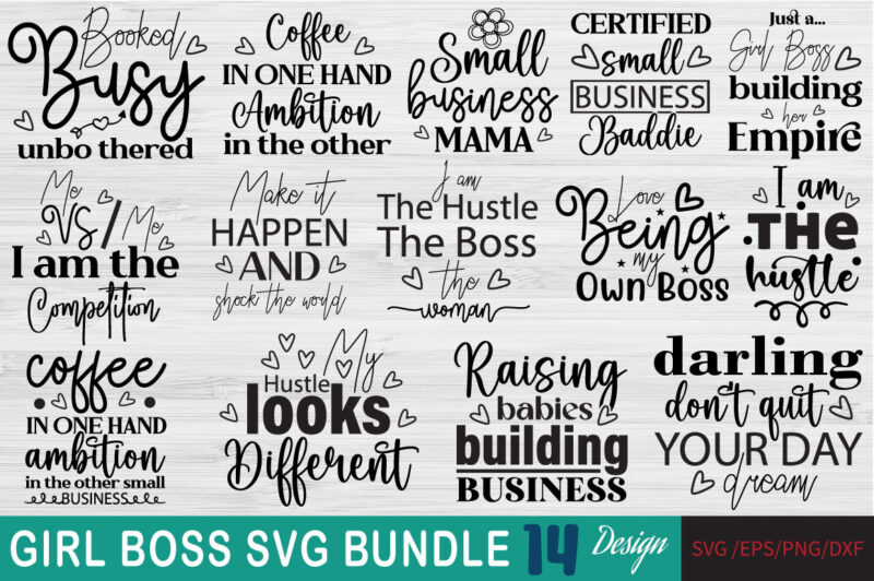 Girl Boss T-shirt Bundle Girl Boss SVG Bundle