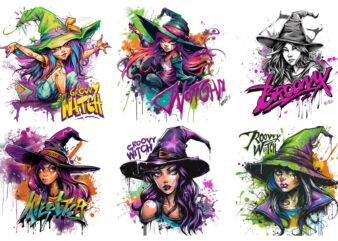 GROOVY WITCH t shirt design template