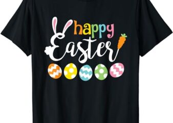 Happy Easter Bunny Rabbit Face Funny Easter Day Women Girls T-Shirt