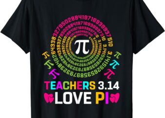 Happy Pi Day 3.14 Mathematic Math Teacher Spiral Pi Day T-Shirt