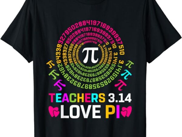 Happy pi day 3.14 mathematic math teacher spiral pi day t-shirt