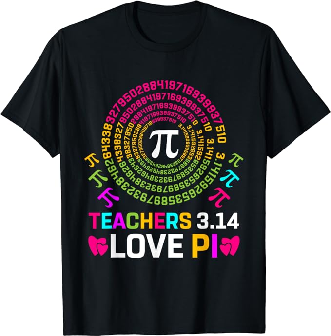 Happy Pi Day 3.14 Mathematic Math Teacher Spiral Pi Day T-Shirt