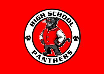 High School Panthers Mascot graphic t shirt