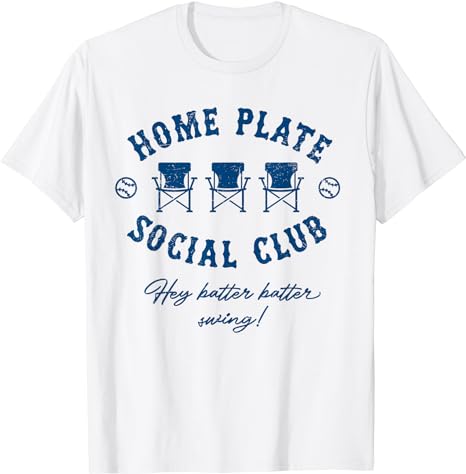 Home Plate Social Club Hey Batter Batter Swing Baseball T-Shirt