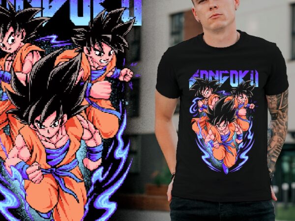 Goku dragon balls t shirt design template