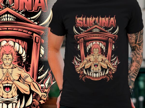 Sukuna (jujutsukaisen) t shirt template vector