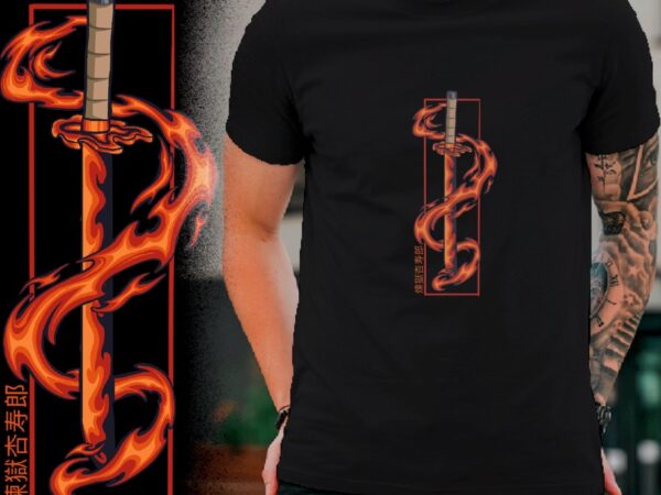 Rengoku katana (demon slayer) t shirt design online