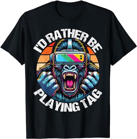 I’d Rather Be Playing Tag Gorilla Monke Tag Gorilla VR Gamer T-Shirt