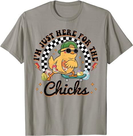 Im Just Here For The Chicks Cute Easter Boys Kids Toddler T-Shirt