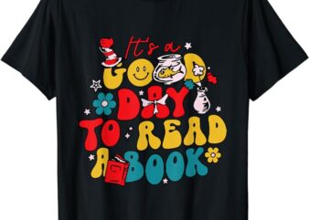 It’s A Good Day To Read A Book Reading Day Cat Teachers T-Shirt (2)