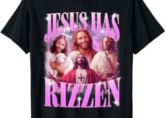 Jesus Has Rizzen Vintage Christian Jesus Playing Basketball T-Shirt