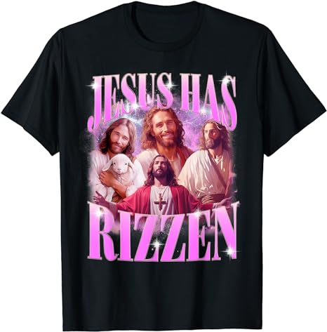 Jesus Has Rizzen Vintage Christian Jesus Playing Basketball T-Shirt