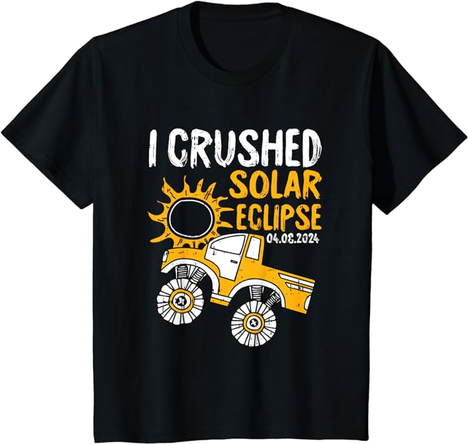 Kids I Crushed Total Solar Eclipse April 8 2024 Toddler Boys T-Shirt
