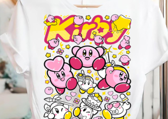 Kirby Nintendo Retro Gaming Japan t shirt vector art