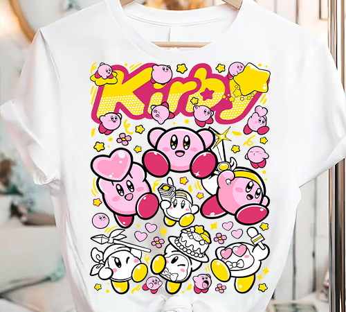 Kirby nintendo retro gaming japan t shirt vector art