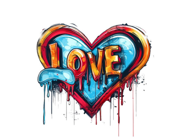 Groovy style love t shirt design template