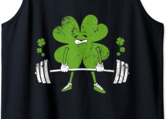 Lifting Shamrock St Patricks Day Fitness Gym Workout women Tank Top t shirt vector graphic
