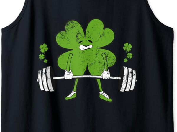 Lifting shamrock st patricks day fitness gym workout women tank top t shirt vector graphic