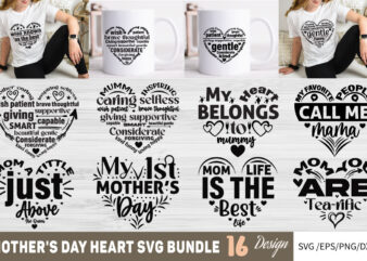 Mother’s Day Heart T-shirt Bundle Mother’s Day Heart SVG Bundle
