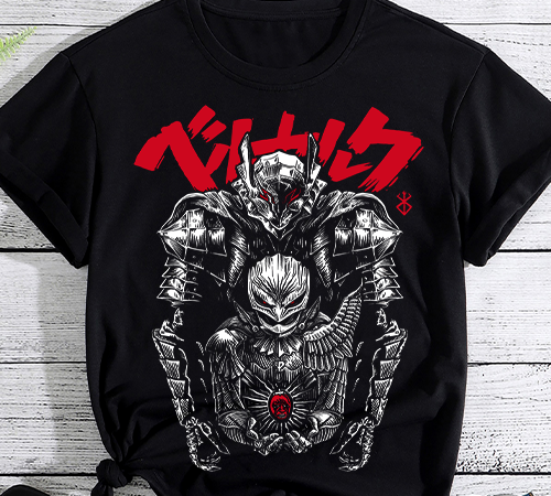 Manga strip guts berserker armour t shirt designs for sale