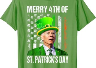 Merry 4th Of St Patrick’s Day Funny Joe Biden Leprechaun Hat T-Shirt