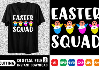 Easter Squad Happy Easter SVG, Easter Cut File for Cricut, Silhouette, Cameo Scan n Cut, Easter Bunny Ears Svg, Bunny Feet, Dxf, Easter Kids