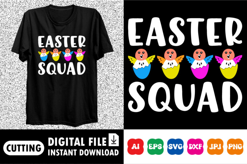 Easter Squad Happy Easter SVG, Easter Cut File for Cricut, Silhouette, Cameo Scan n Cut, Easter Bunny Ears Svg, Bunny Feet, Dxf, Easter Kids