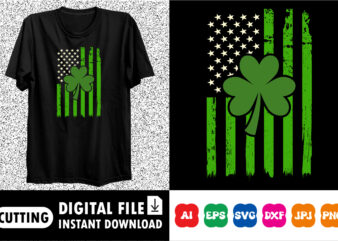 St patrick's day irish american flag shirt design print template, lucky charms, irish, everyone has a little luck typography design