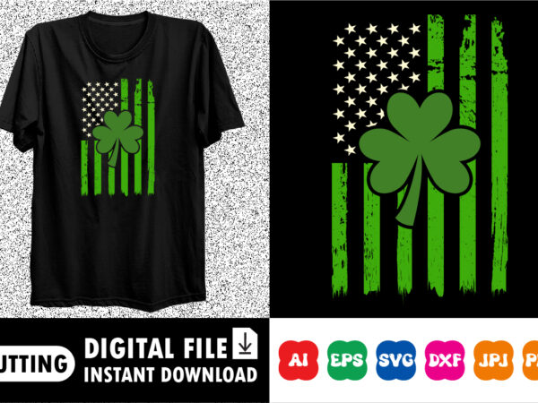 St patrick’s day irish american flag shirt design print template, lucky charms, irish, everyone has a little luck typography design
