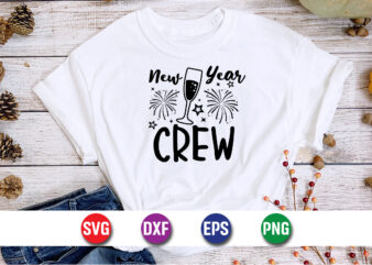 New year crew, happy new year t-shirt design print template