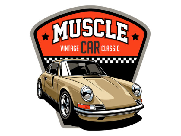 Muscle car classic t shirt designs for sale