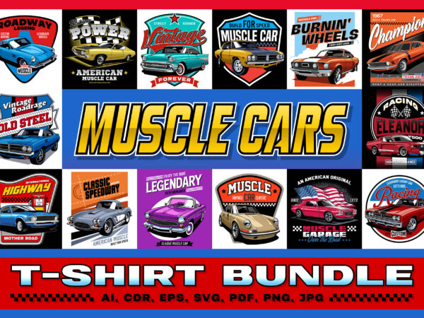 Muscle cars t-shirt bundle