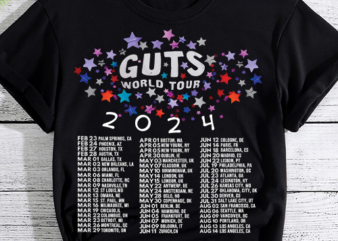 Olivia Rodrigo Guts Tour 2024 T-Shirt sau