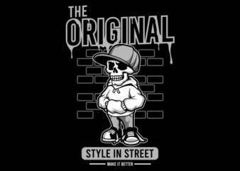 Original Skull Street style Cartoon t shirt design online