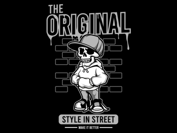 Original skull street style cartoon t shirt design online