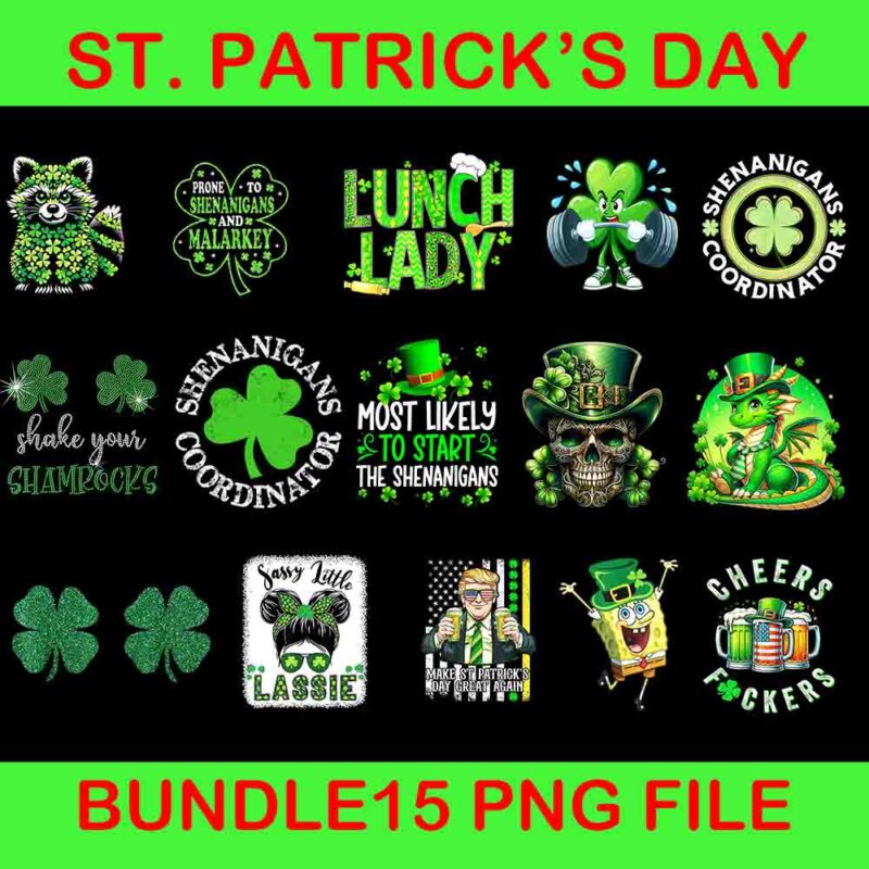 Bundle St Patrick’s Day Png, Patrick’s Day Bundle Png, Bundle Irish Png