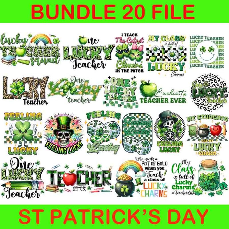 Bundle Patrick Day, St Patrick’s Day Bundle Png, Shamrocks Png, Irish Png