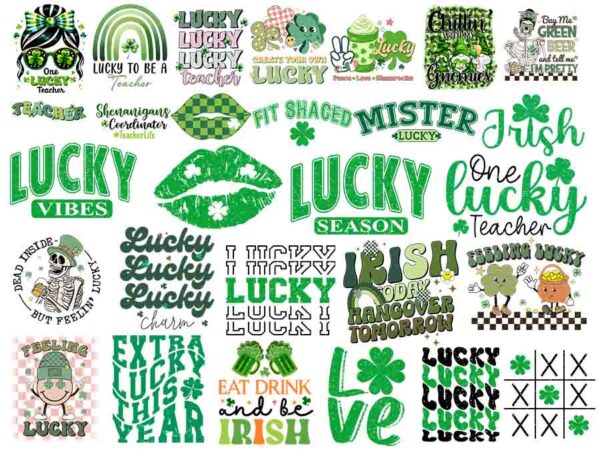 Bundle patrick day png, happy lucky png, shamrock png t shirt template