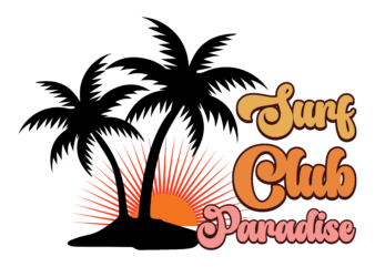 Surf Club Paradise t shirt template vector