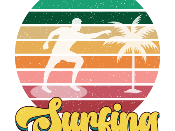 Surfing sublimation t shirt template vector
