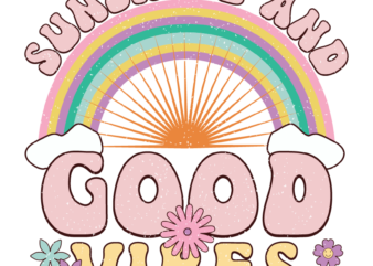 Sunshine and Good Vibes PNG t shirt template vector