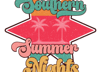 Southern Summer Nights Sublimation t shirt template vector