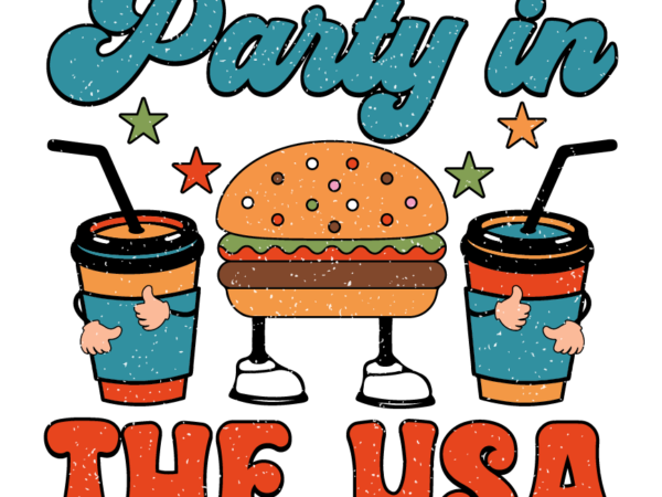 Party in the usa png sublimation t shirt illustration