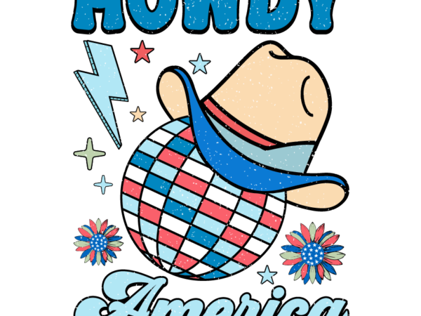 Howdy america sublimation graphic t shirt