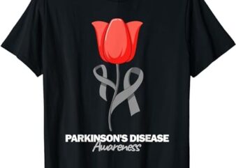 Parkinson’s Disease Awareness April Month Red Tulip T-Shirt