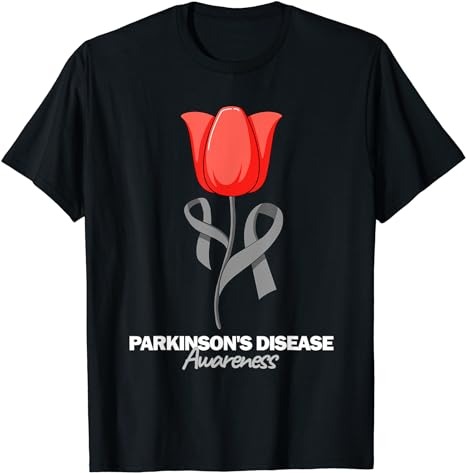 Parkinson’s Disease Awareness April Month Red Tulip T-Shirt