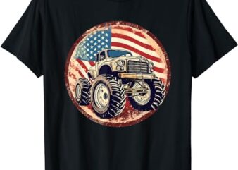 Patriotic USA Monster Truck Adult T-Shirt